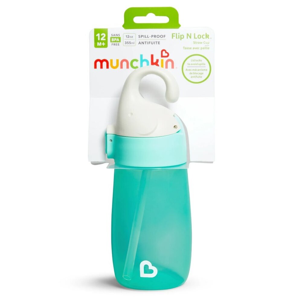 Munchkin Flip N Lock Elephant Toddler 12 oz Straw Cup